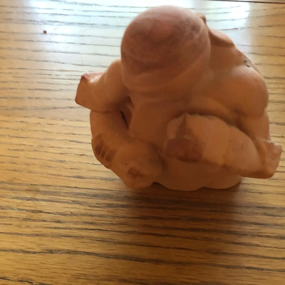 Small Peach-Toned Ceramic Elephant Figurine